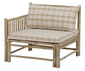 Korfu Padded armchair - / Left corner module - Bamboo & fabric by Bloomingville Beige/Natural wood