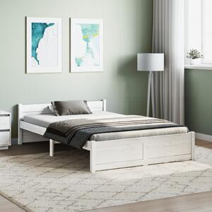 Bed Frame without Mattress White Solid Wood 120x190 cm Small Double