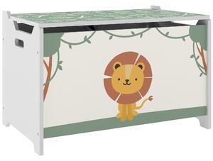 AIYAPLAY Toy Box with Lid, Safety Hinges and Groove Handles, Toy Storage organiser for Kids, Living Room, Playroom, Green