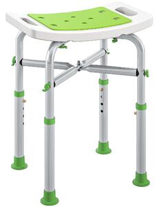 HOMCOM 44-51.5cm Aluminium Frame Shower/Bath Stool - Green