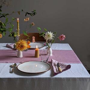 Piglet Raspberry Linen Table Runner Size 45 x 200cm | 100% European Linen