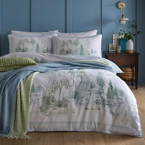 Appletree Willow Tree Scene Duvet Cover Bedding Set Blue