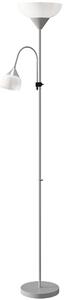 HOMCOM LED Floor Lamp for Living Room, 180cm Tall Standing Lamp, Mother and Child Uplighter with Adjustable Gooseneck, 3000K/4500K/6500K Colour Temperatures, Silver Tone