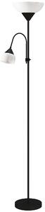 HOMCOM LED Floor Lamp for Living Room, 180cm Tall Standing Lamp, Mother and Child Uplighter with Adjustable Gooseneck, 3000K/4500K/6500K Colour Temperatures, Black
