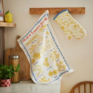 Ulster Weavers Pasta Lovers Club Guide Cotton Tea Towel Yellow
