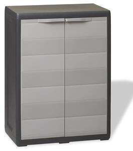 Garden Storage Cabinet with 1 Shelf Black and Grey