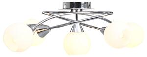Ceiling Lamp with Ceramic Shades for 5 E14 Bulbs White Bowl