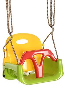 Outsunny 3 in 1 Detachable Kids Swing Seat with Safety Belt, Adjustable Rope for Indoor, Outdoor, Playground, Garden, Green