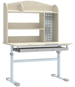 AIYAPLAY Kids Desk Height Adjustable with Tilt-Desktop, Hutch, Drawer, Storage Shelf, Pegboard, for 3-12 Years Old, Natural