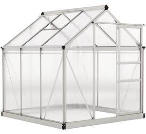 Outsunny 6 x 6ft Polycarbonate Greenhouse - Clear