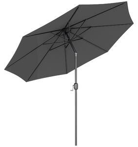 Outsunny Large Garden Umbrella, Weatherproof Outdoor Sun Shade With Crank Handle for Balcony and Garden, Dark Grey Aosom UK
