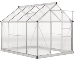 Outsunny 6 x 8ft Walk-In Greenhouse, with Sliding Door - Clear
