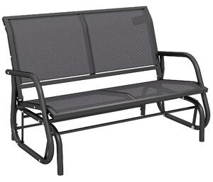 Outsunny 2-Person Outdoor Glider Bench Patio Double Swing Chair Loveseat w/Power Coated Steel Frame for Backyard Garden Porch, Grey Aosom UK