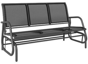 Outsunny 3-Seat Glider Rocking Chair for 3 People Garden Bench Patio Furniture Metal Frame