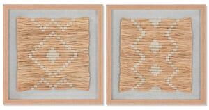 Painting Home ESPRIT White Natural Scandinavian 40 x 3 x 40 cm (2 Units)