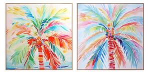 Painting Home ESPRIT Palms Tropical 80 x 3,5 x 80 cm (2 Units)