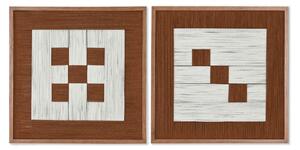 Painting Home ESPRIT White Brown Beige Modern Urban 50 x 3 x 50 cm (2 Units)