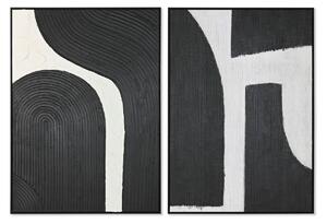 Painting Home ESPRIT White Black Abstract 103 x 4,3 x 143 cm (2 Units)