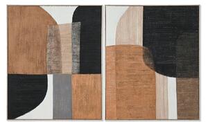 Painting Home ESPRIT Brown Black Abstract Urban 82 x 4,5 x 102 cm (2 Units)