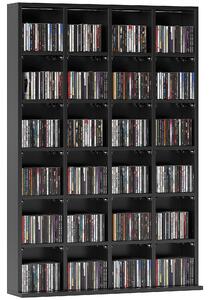 HOMCOM CD Storage Unit with Adjustable Shelves, 89 x 130.5 cm, Black Aosom UK