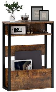 HOMCOM Industrial-Style Side Table - Black/Brown Aosom UK