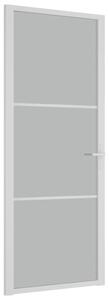 Interior Door 83x201.5 cm White Matt Glass and Aluminium