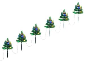 Christmas Pathway Trees 6 pcs with Multicolour LEDs 45 cm PVC