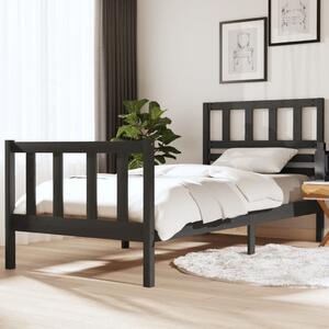 Bed Frame Grey Solid Wood 90x200 cm Single