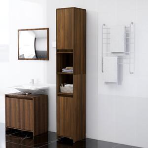 Bathroom Cabinet Brown Oak 30x30x183.5 cm Engineered Wood