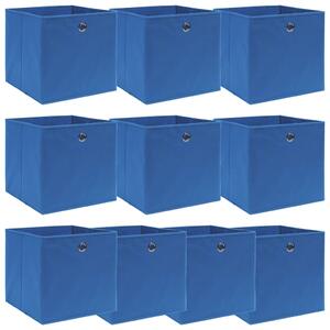 Storage Boxes 10 pcs Blue 32x32x32 cm Fabric