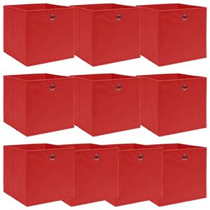 Storage Boxes 10 pcs Red 32x32x32 cm Fabric