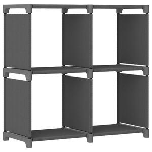 4-Cube Display Shelf Grey 69x30x72.5 cm Fabric