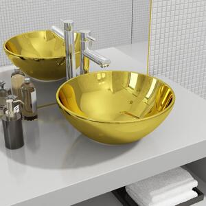 Wash Basin 32.5x14 cm Ceramic Gold