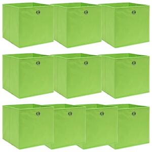 Storage Boxes 10 pcs Green 32x32x32 cm Fabric