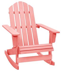 Garden Adirondack Rocking Chair Solid Fir Wood Pink