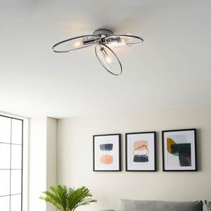 Endon 96833 Amari 3 Light Semi Flush Ceiling Light In Chrome Finish With Clear Glass Shades