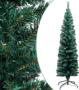 Slim Artificial Pre-lit Christmas Tree with Stand Green 150cm PVC