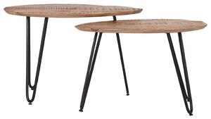 LABEL51 2 Piece Coffee Table Set Frisk Wood/Black