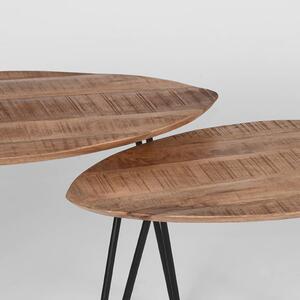 LABEL51 2 Piece Coffee Table Set Frisk Wood/Black