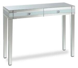 Laughlin Mirrored Dressing Table In Silver And White Gloss