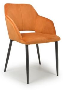 2x Yero Brushed Velvet Burnt Orange Dining Chair