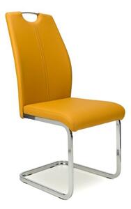 4x Gonedo Leather Effect Yellow Dining Chair