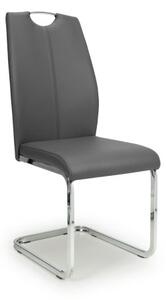 4x Gonedo Leather Effect Grey Dining Chair