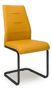 4x Tordoba Leather Effect Yellow Dining Chair