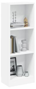 3-Tier Book Cabinet White 40x24x109 cm Engineered Wood