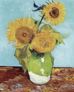 Fine Art Print Vase with Three Sunflowers, Vincent Van Gogh