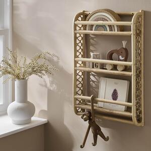 CuddleCo Aria Wave Rattan Bookshelf Natural