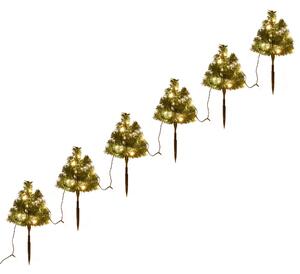 Christmas Pathway Trees 6 pcs with Warm White LEDs 45 cm PVC
