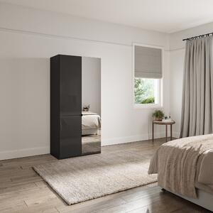 Wiemann Kahla 2 Door Mirrored Wardrobe Graphite (Grey)
