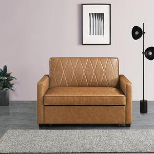 Serika Faux Leather Sofa Bed Brown